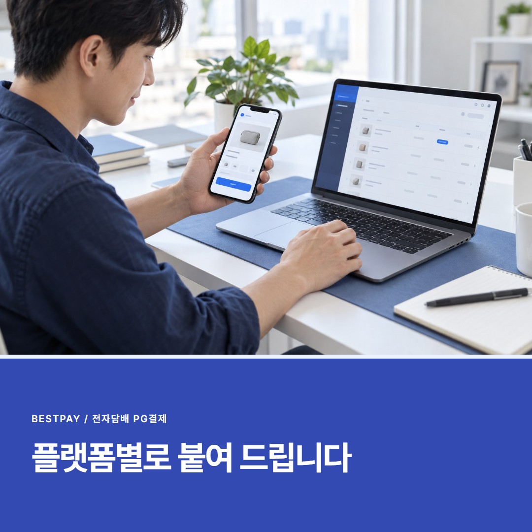 플랫폼별로 붙여 드립니다 — PG결제 연동
